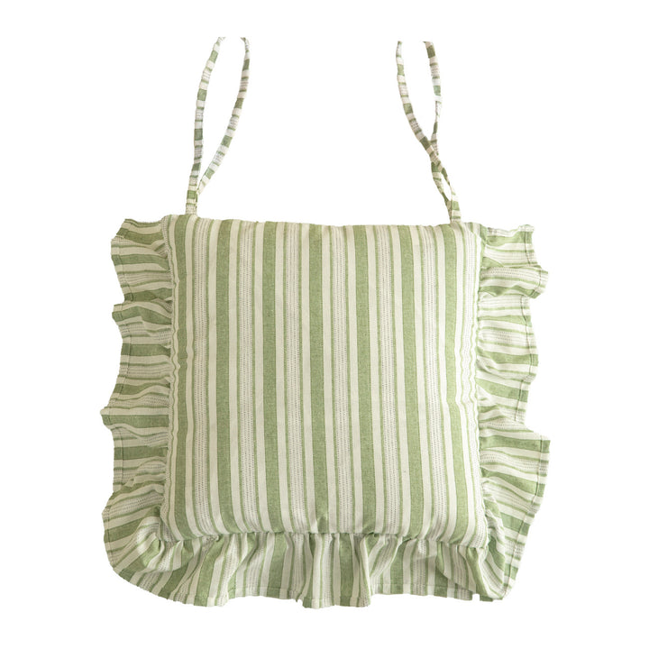 Padded chair cushion with ties and frill edge Bowlift