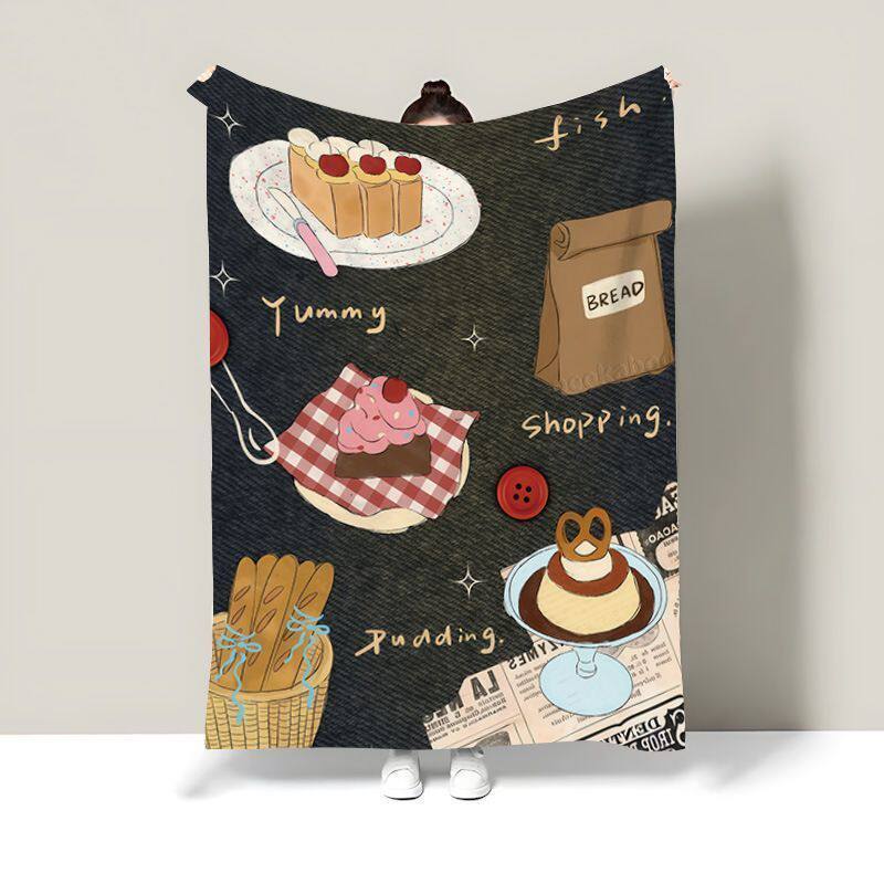 Cozy Cat-Themed Fleece Throw Blanket