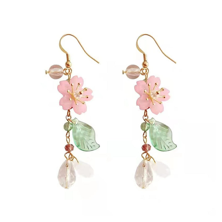Floral Pearl Dangle Earrings Bowlift