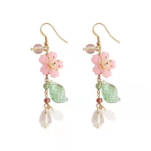 Floral Pearl Dangle Earrings Bowlift