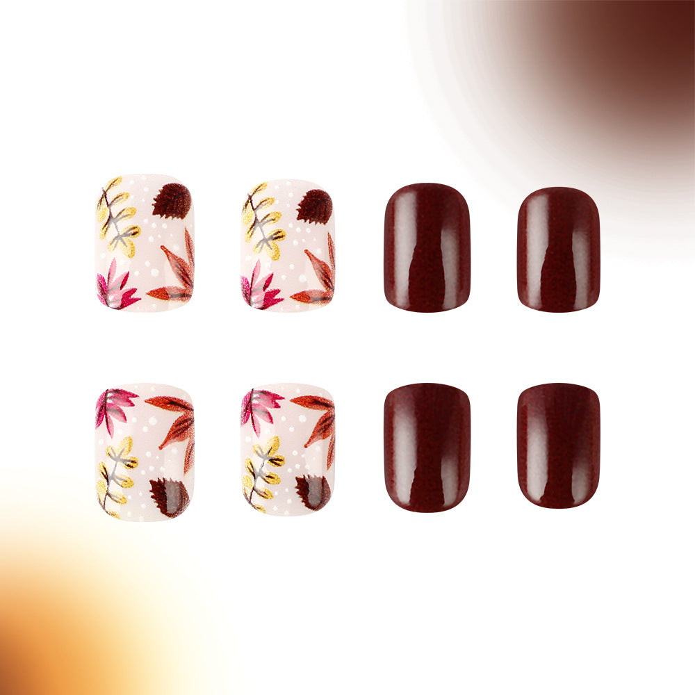 Autumn-Inspired Press-On Nail Art Bowlift
