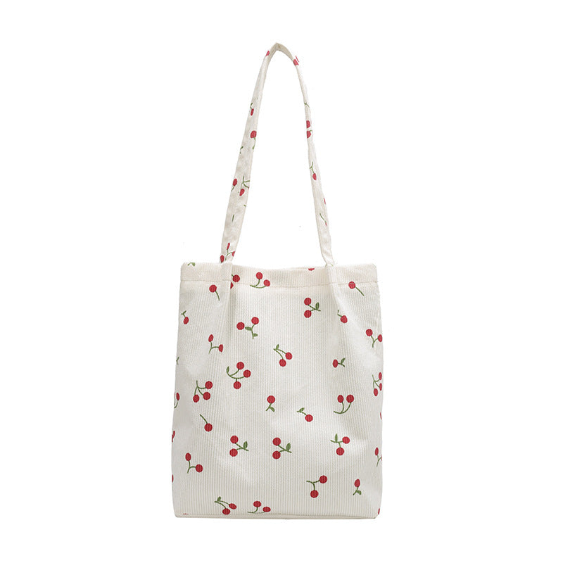 WoPlayful Cherry Print Tote Bag Bowlift