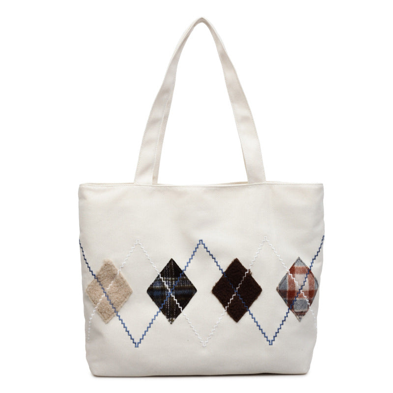 Decorative Patterned Canvas Tote Bag Bowlift