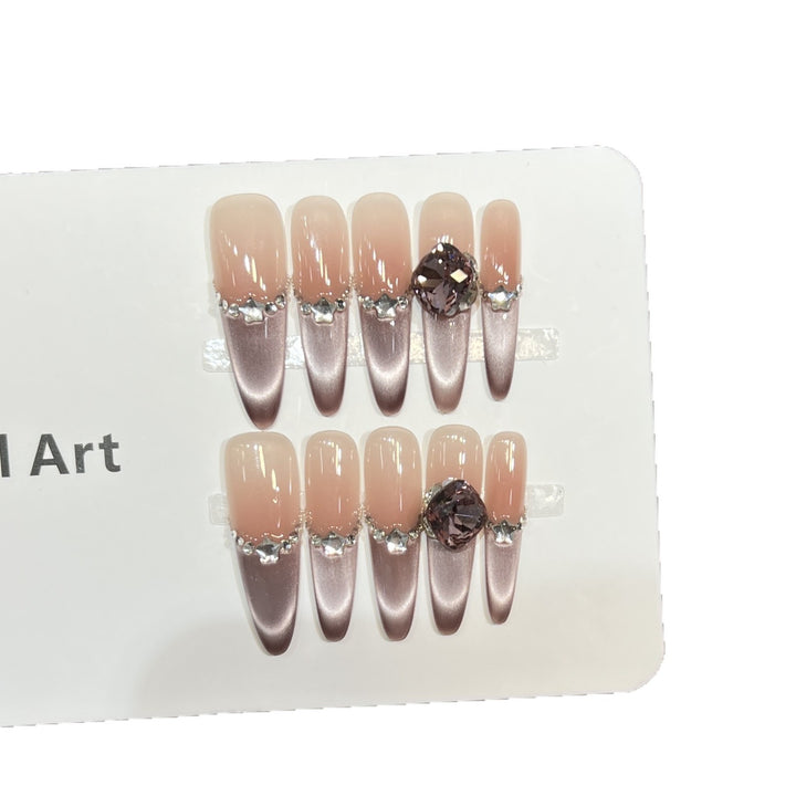 Decorative Crystal-Embellished Acrylic Nail Tips Bowlift