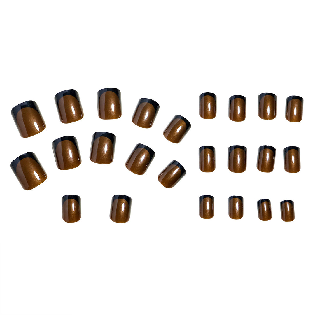 Elegant French Tip Press-On Nails Bowlift