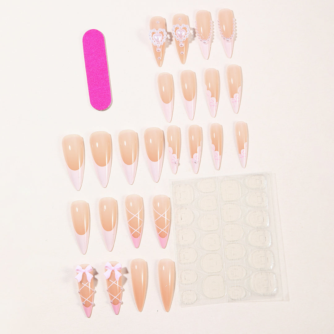 Decorative Acrylic Stiletto Nail Art Extensions Bowlift
