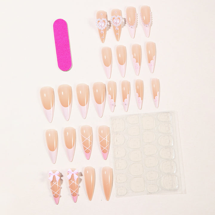 Decorative Acrylic Stiletto Nail Art Extensions Bowlift