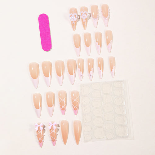 Decorative Acrylic Stiletto Nail Art Extensions Bowlift