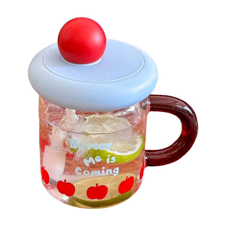 Women's glass drinking cup with silicone lid and integrated straw Bowlift