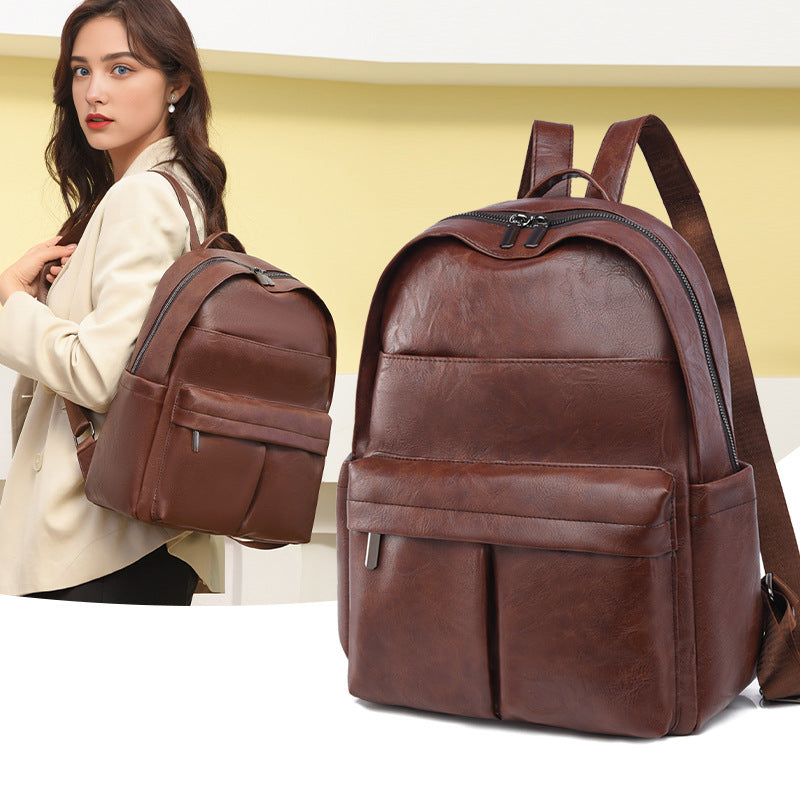 Premium Leather Laptop Backpack Bowlift
