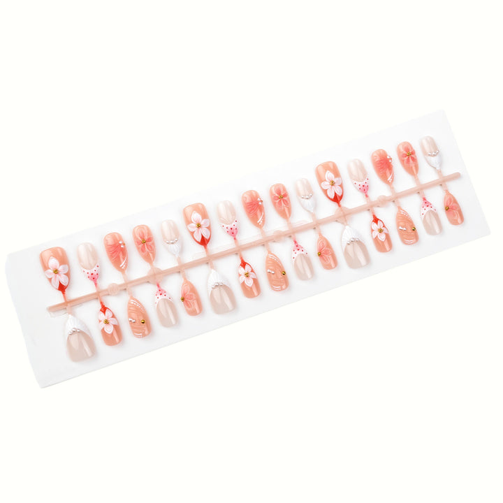 Floral Embellished Press-On Nail Set Bowlift