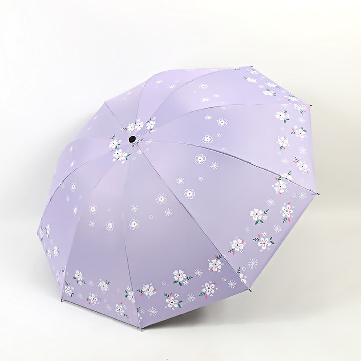 Women's Stylish Folding Umbrella with Floral Patterns Bowlift