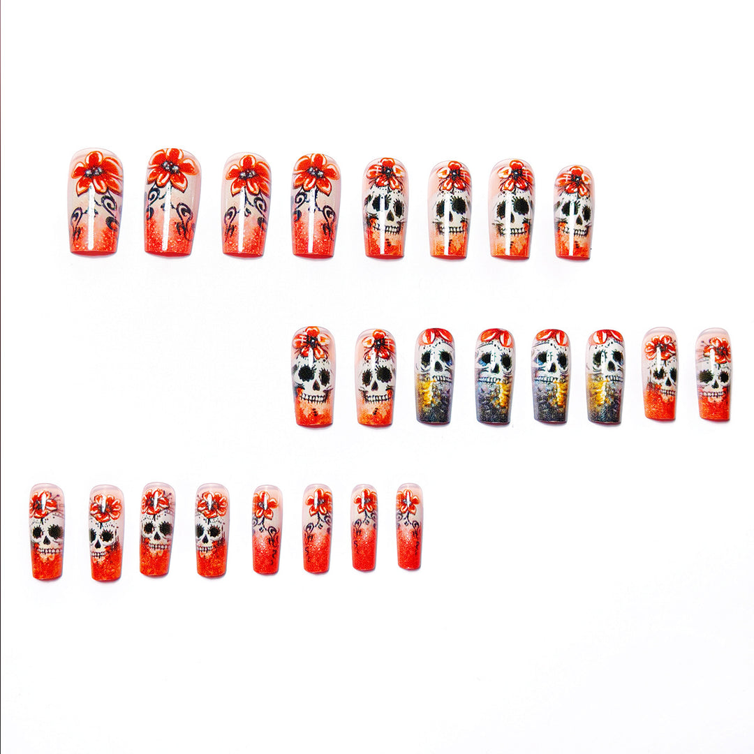 Art Nails in Creative Skull Design Bowlift