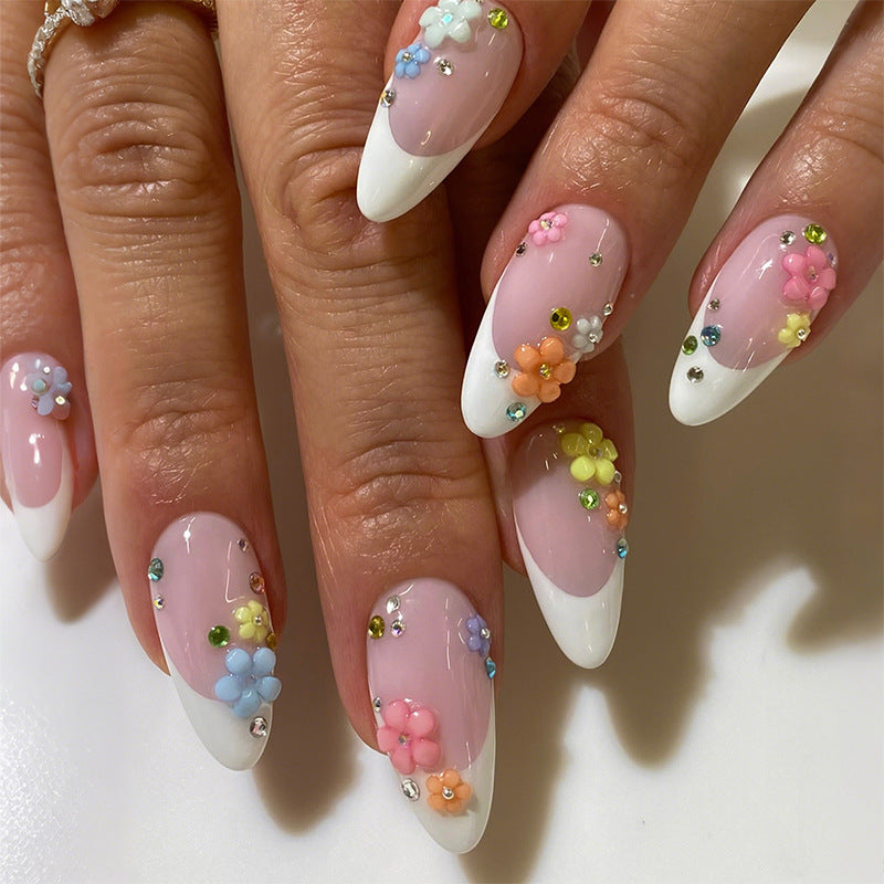Decorative Floral Press-On Nail Set Bowlift 1788495731