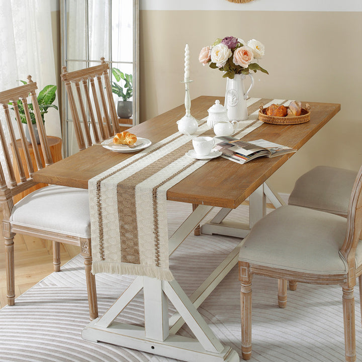 Woven Geometric Pattern Table Runner