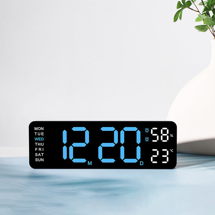 Digital wall clock with temperature and humidity display Bowlift