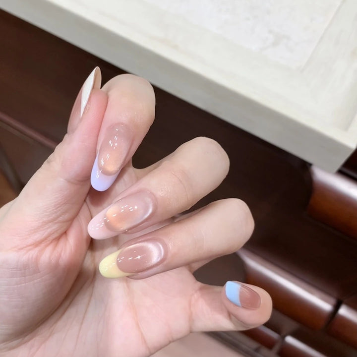 Ombre French Tip Press-On Nails Bowlift