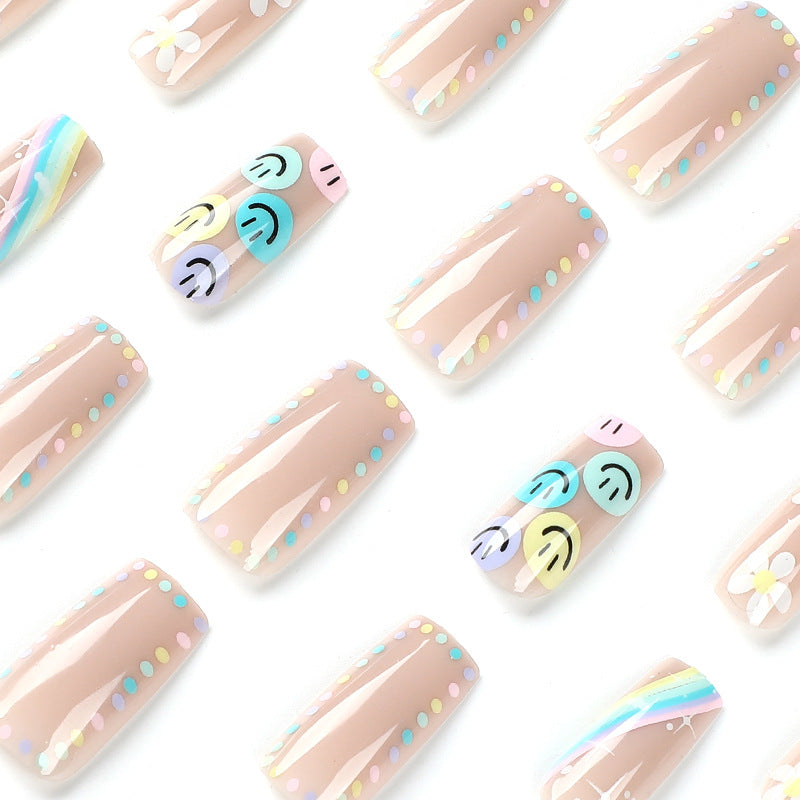 Artful Nail Art with Flower and Smiley Motifs Bowlift
