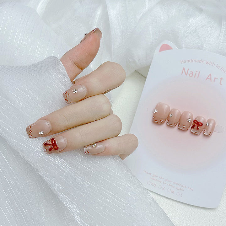 Elegant French Tip Press On Nails Bowlift