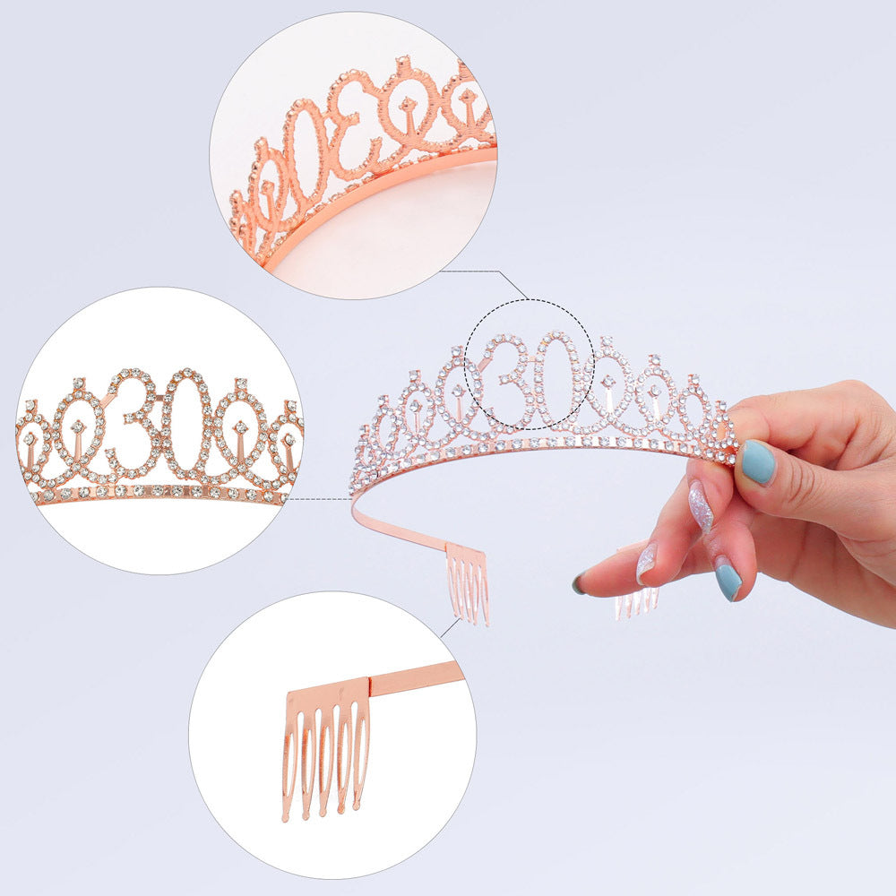 Women's Crystal-Embellished Tiara with Elegant Design Bowlift