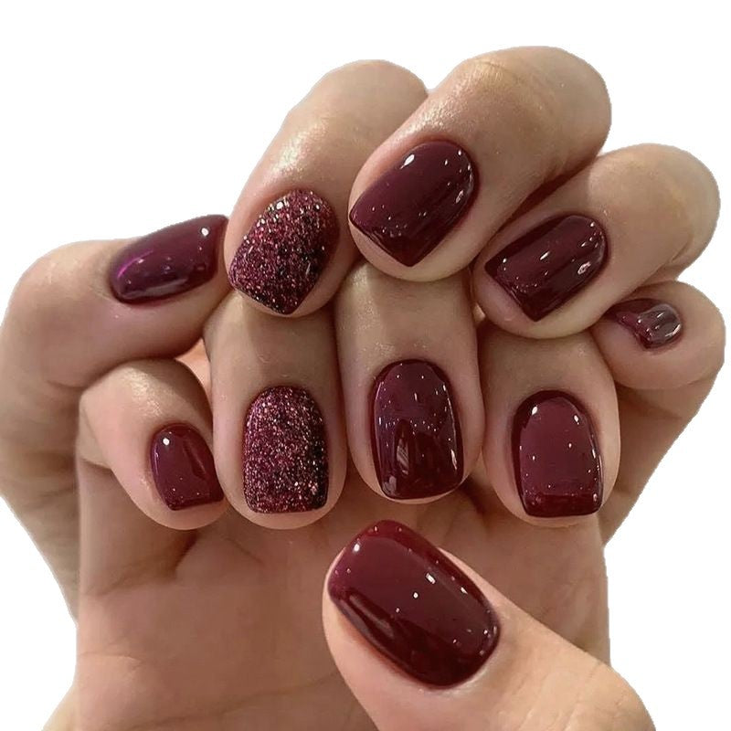 Stylish Press-On Nail Set with Shimmering Finish Bowlift