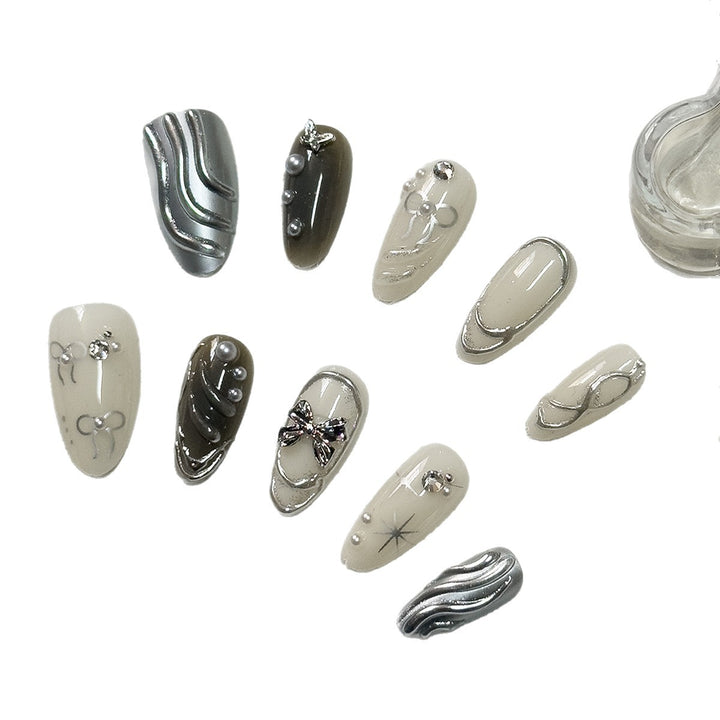 Artistic Marble Effect Nail Tips Bowlift