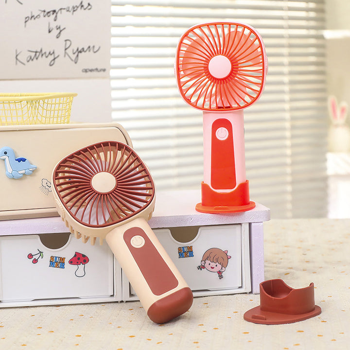 Women's Portable Hand Fan with Adjustable Tilt Angle and USB Connection Bowlift