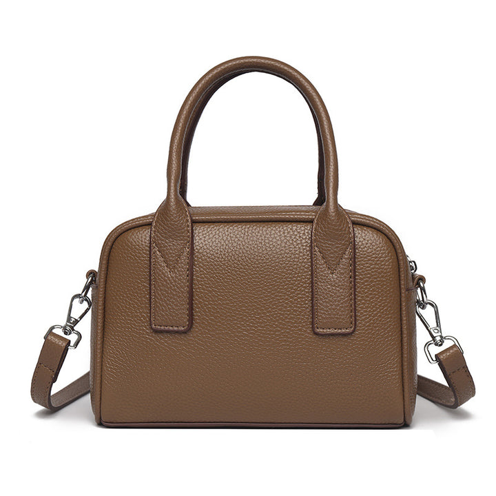 Textured Leather Mini Handheld Satchel Bowlift