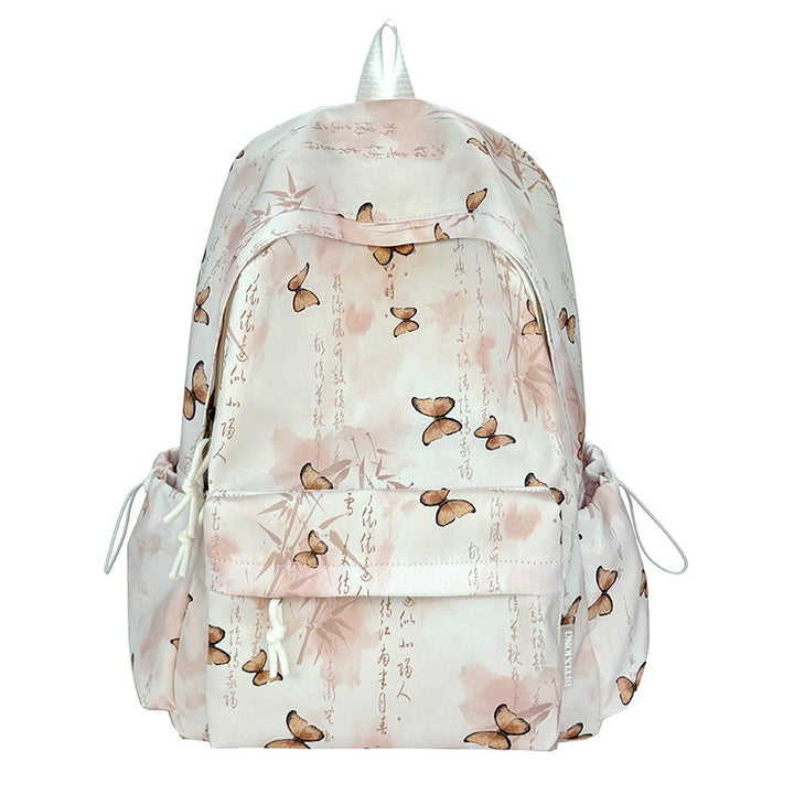 Artistic Butterfly Print Backpack Bowlift