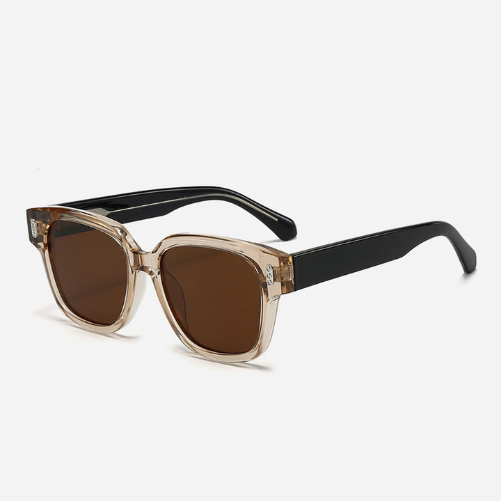 Women's Designer Sunglasses with Square Frame and Brown Lenses Bowlift
