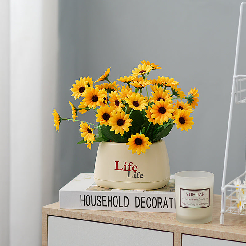 Decorative Potted Faux Floral Arrangement