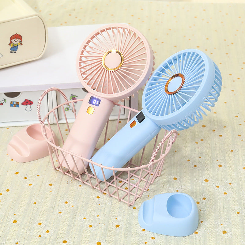 Portable USB Mini Hand Fan with Digital Speed Display Bowlift