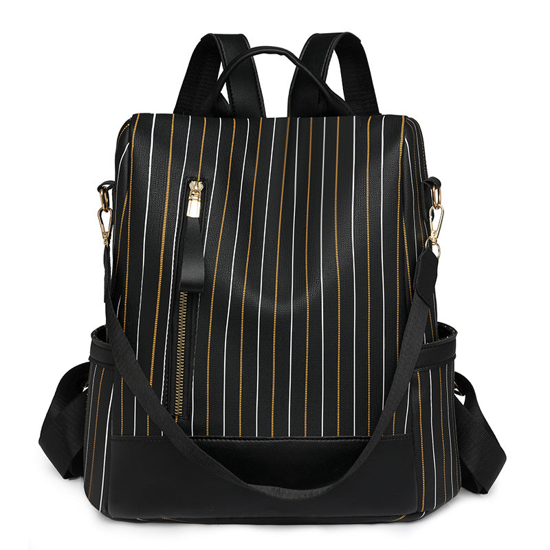 Stylish Vertical Striped Backpack