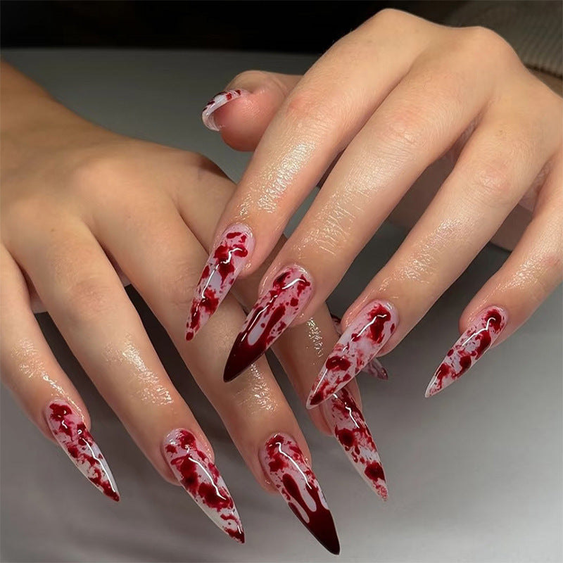 Art nail set with decorative marble pattern Bowlift