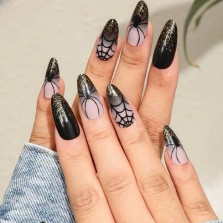 Artful Ghost-Themed Press-On Nails Bowlift