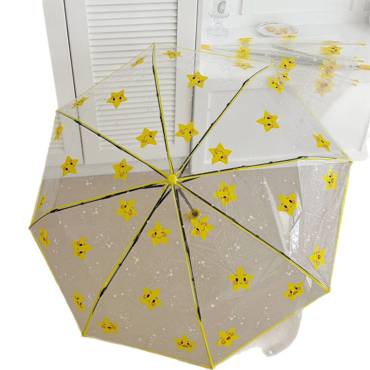 Ladies foldable umbrella with particularly playful star design Bowlift