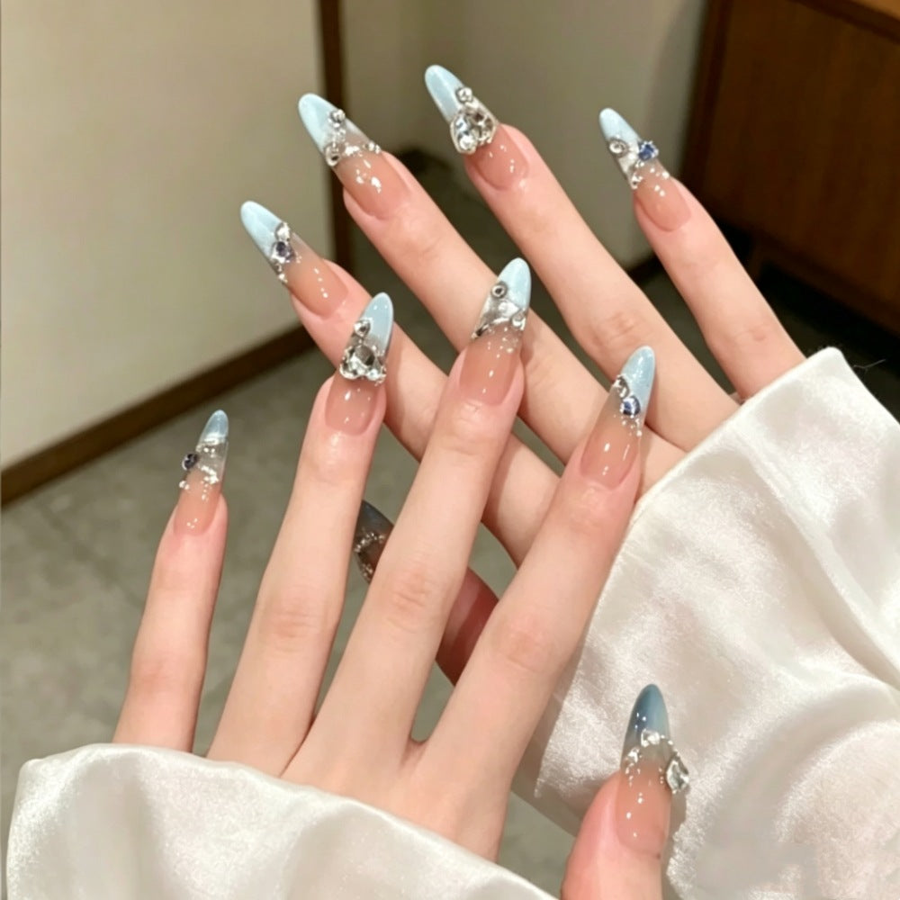 Elegant Rhinestone-Accented Press-On Nails Bowlift