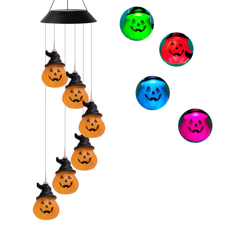 LED Solar Butterfly Wind Chime Garden Hanging Light Bowlift