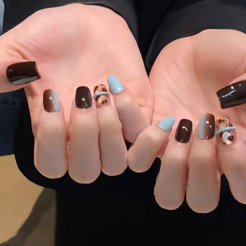 Artistic Press-On Nail Art Set with Unique Designs Bowlift