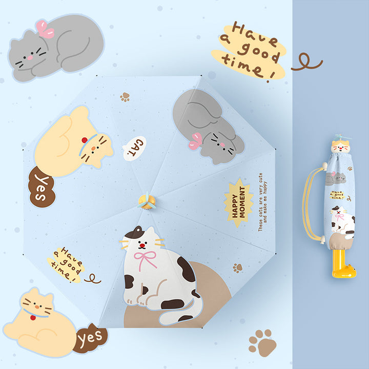 Women's Foldable Umbrella with Cute Animal Design Bowlift