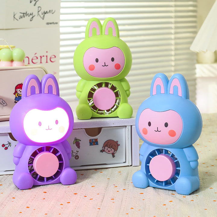 Women's Portable Mini Fan with Cute Bunny Design Bowlift