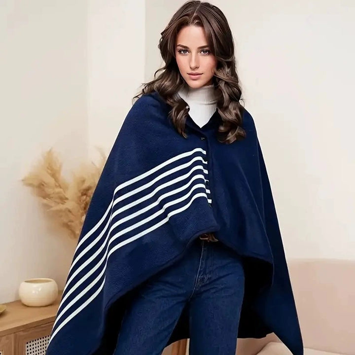 Women’s stylish hooded blanket with checkered pattern Bowlift
