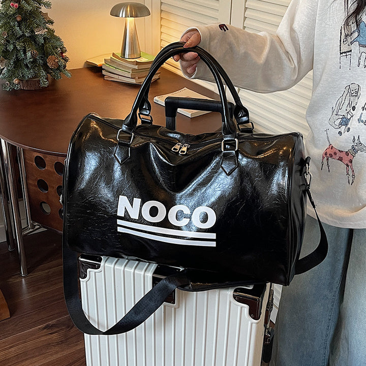 Sleek Metallic Travel Duffel