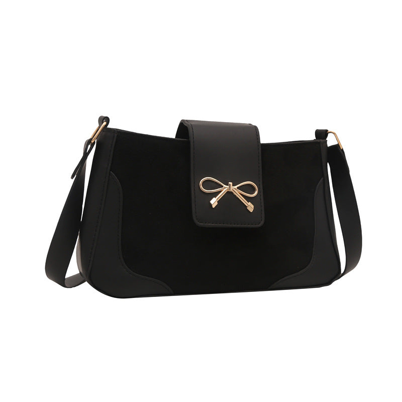 Stylish Faux Suede Handbag Bowlift