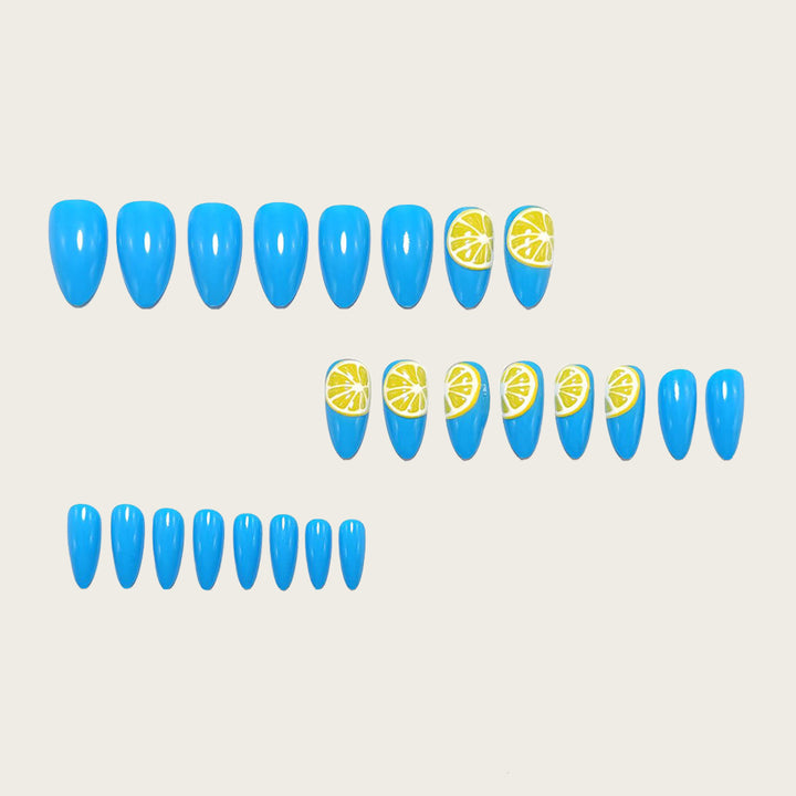 Artificial nails with lemon design Bowlift