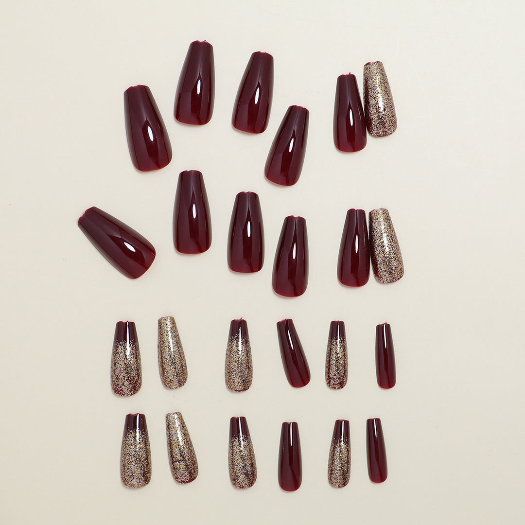 Glittering Press-On Nail Set Bowlift