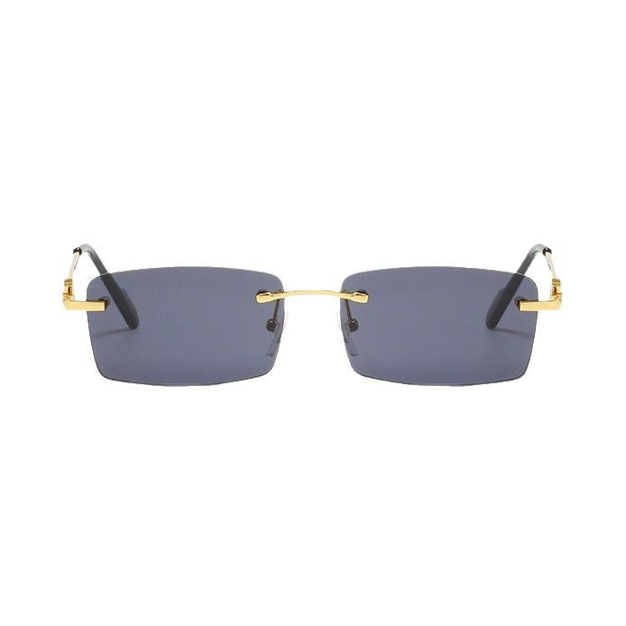 Women rectangular designer sunglasses with elegant metal frame Bowlift