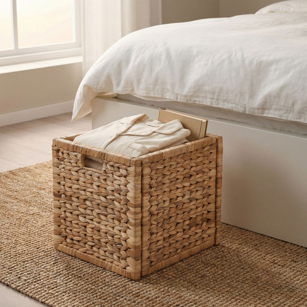 Practical storage basket made of braided material Bowlift