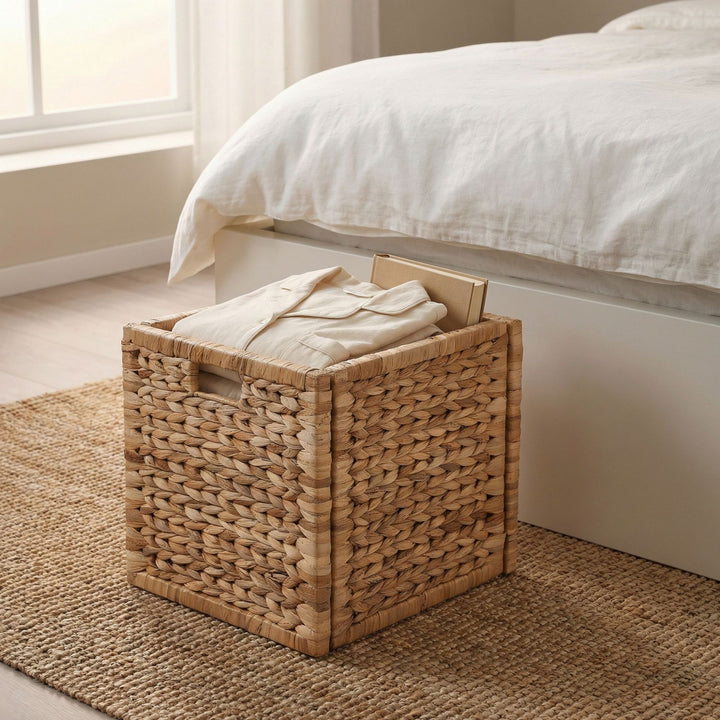 Practical storage basket made of braided material Bowlift