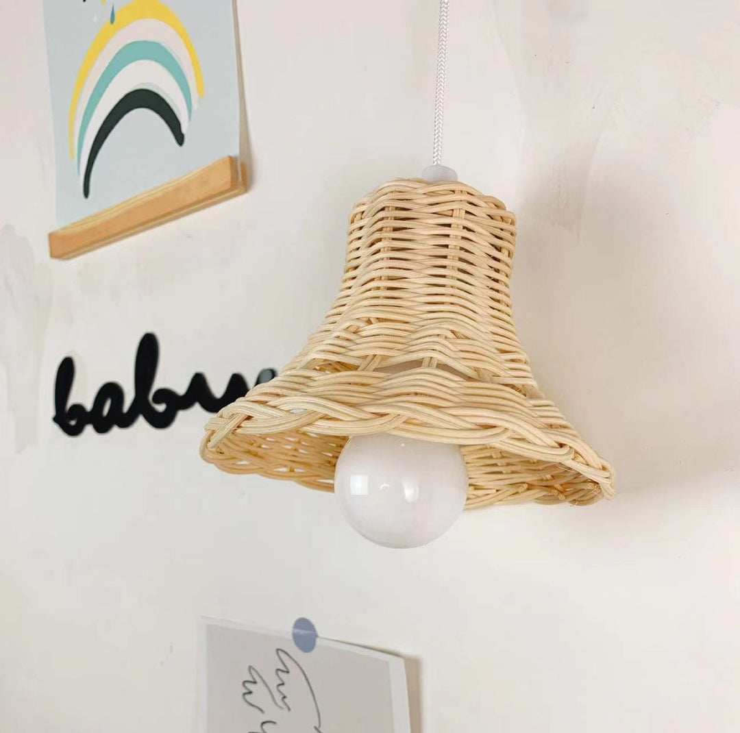 Handmade hanging lamp made of natural material Bowlift